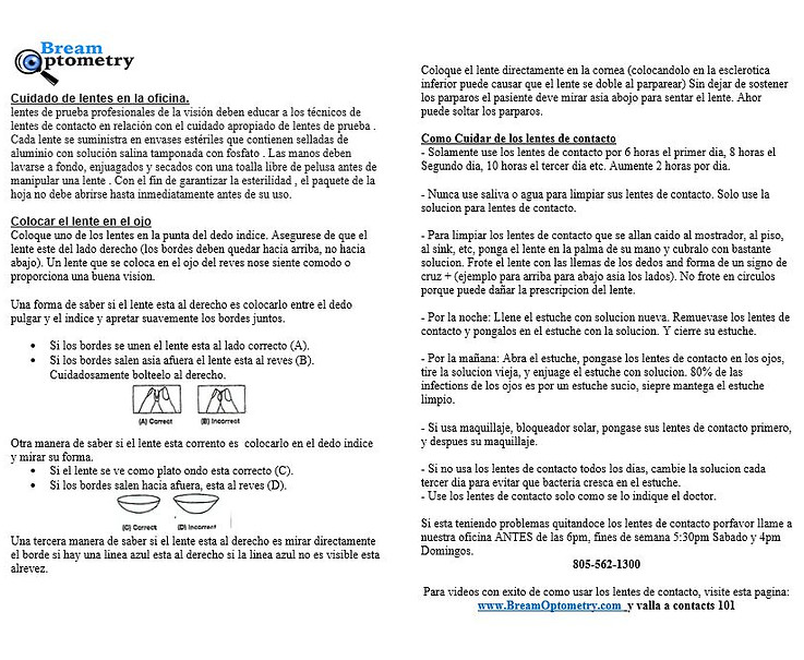 CONTACTS 101 breamoptometry